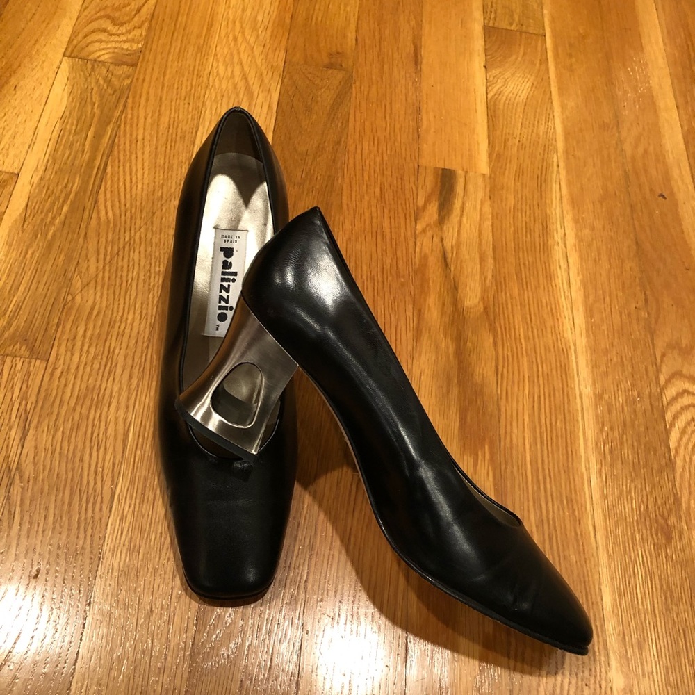 Vintage Black Palizzio heels - metal heel